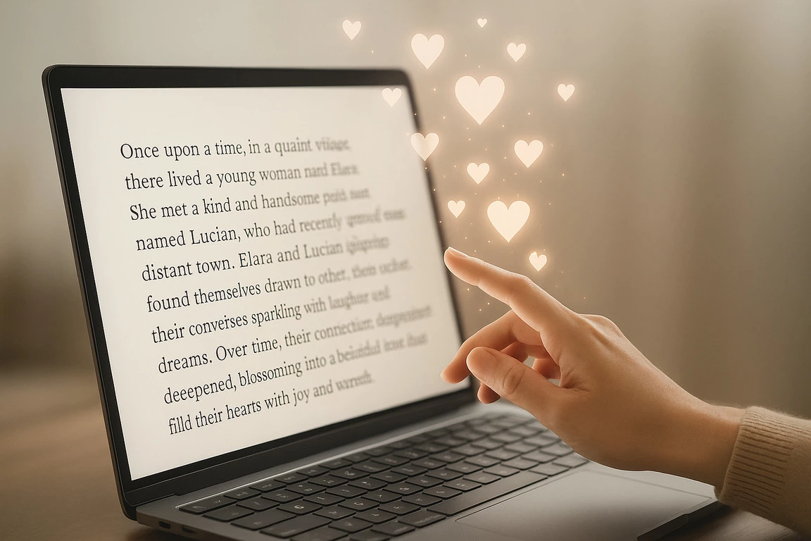 The AI storytelling app is making a romance tale.