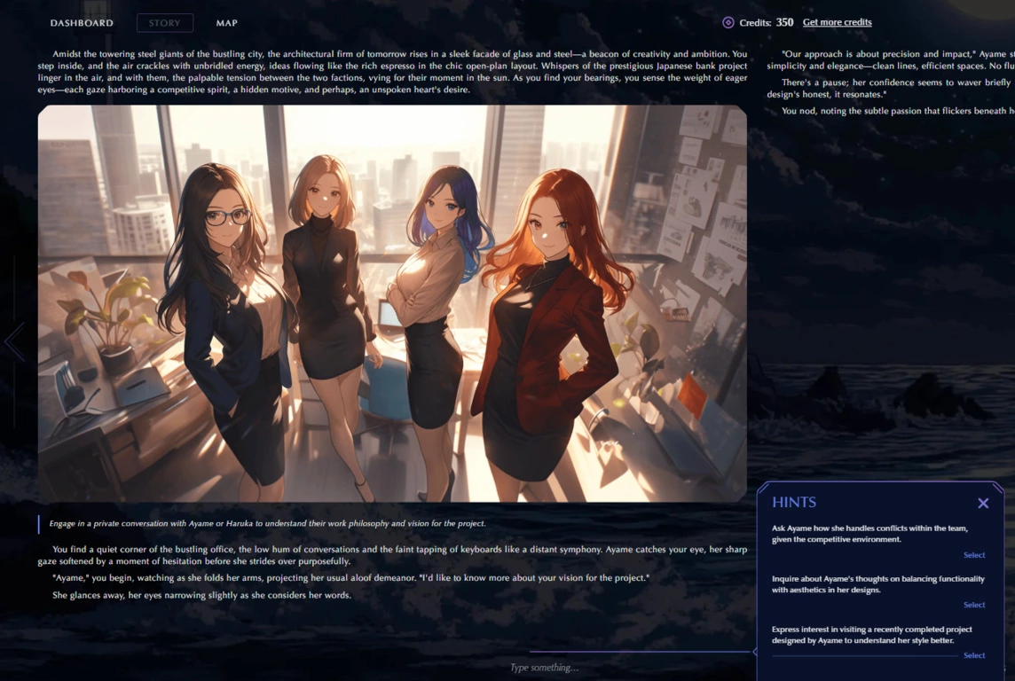 This is and Interactive story and AI roleplay interface within TalkToStory